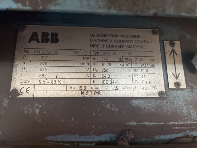 ABB 400 HP 670 RPM 315L DC Motors 89273