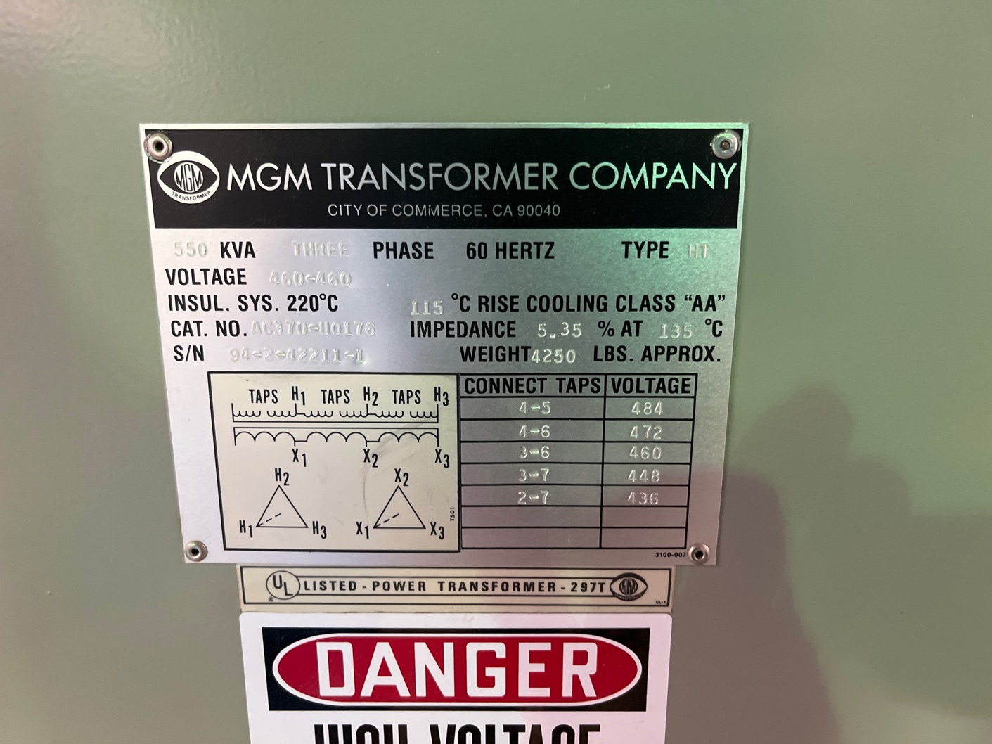 MGM 550 KVA Transformers 90500