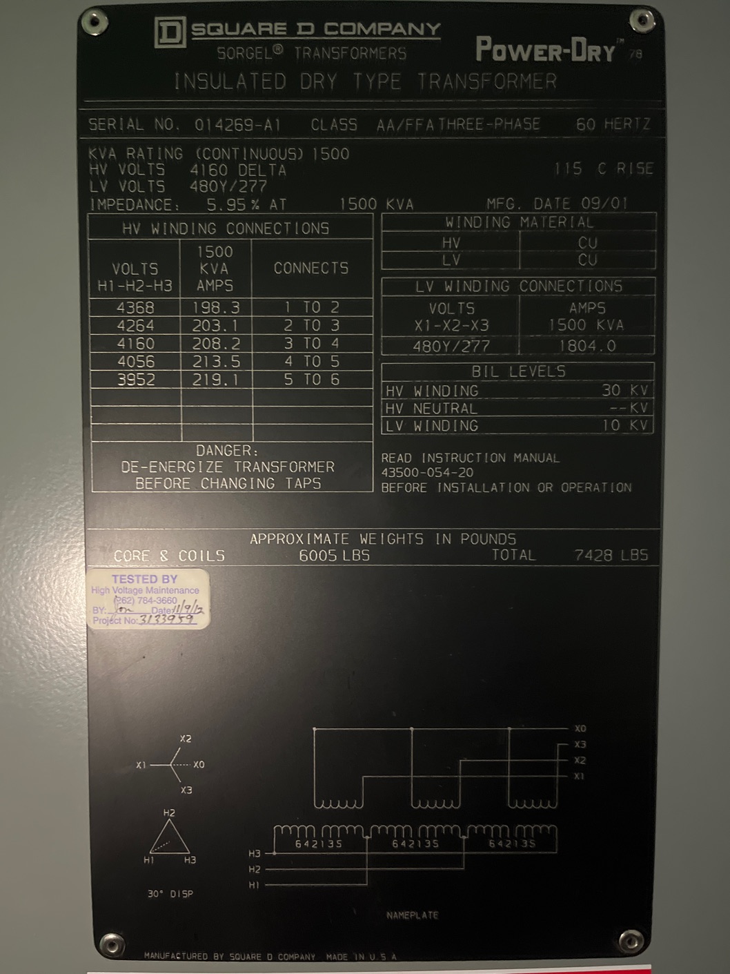 Sorgel/Square D 1500 KVA Transformers 91511