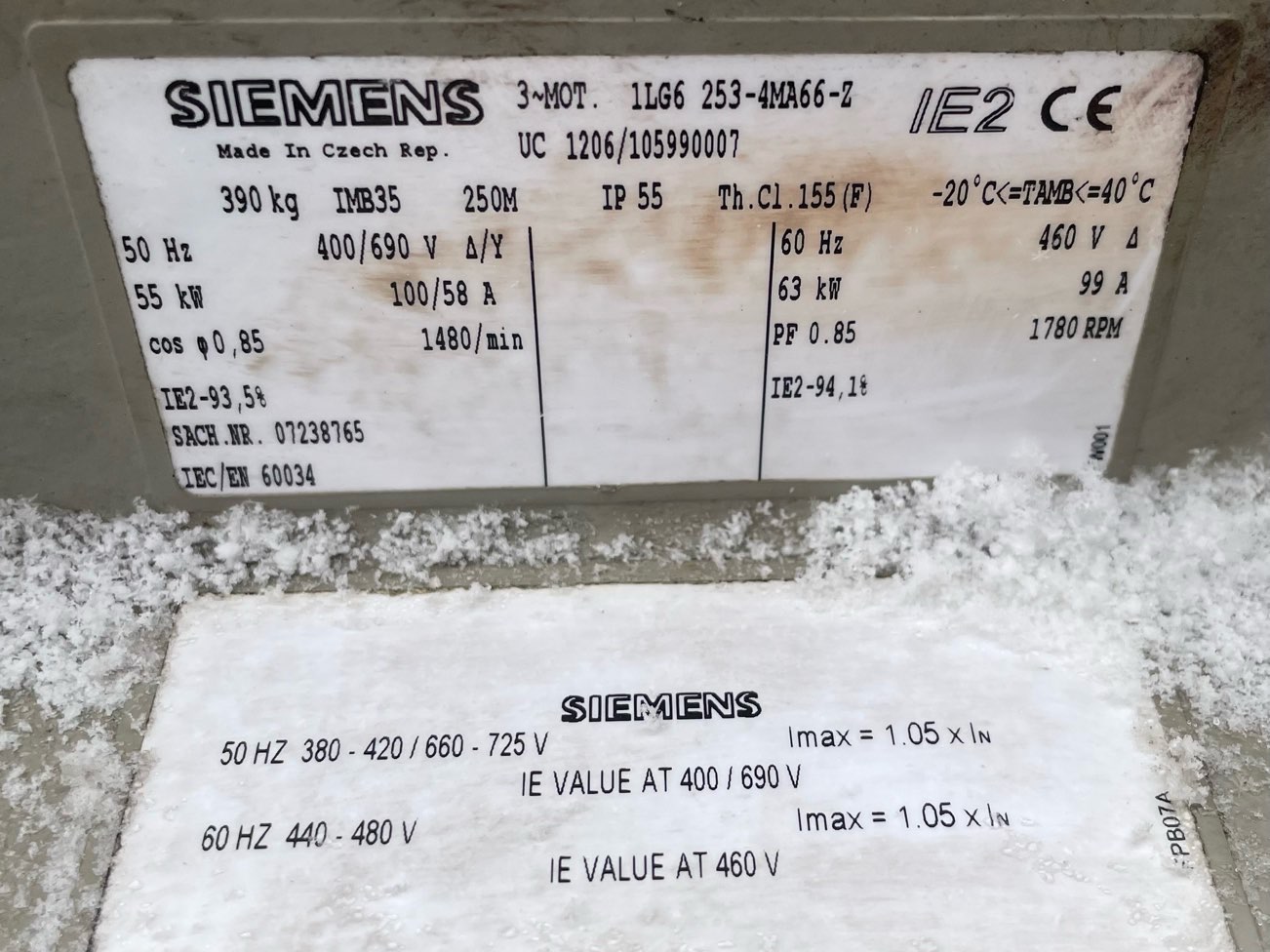 Siemens 75 HP 1800 RPM 250M Squirrel Cage Motors 91617