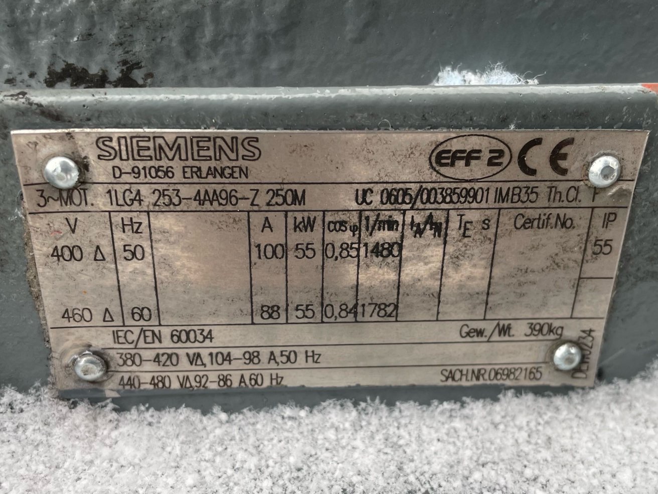 Siemens 73 HP 1800 RPM 250M Squirrel Cage Motors 91628