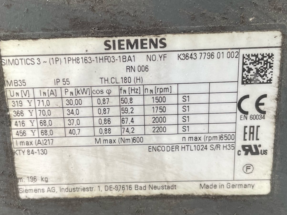 Siemens 45 HP 1800 RPM 160 Squirrel Cage Motors 91641