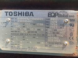 Toshiba 150 HP 1800 RPM 445T Squirrel Cage Motors 90806