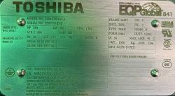 Toshiba 250 HP 1800 RPM 449T Squirrel Cage Motors 90870